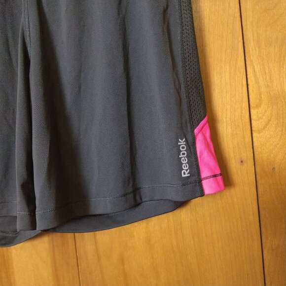 Reebok Women's Small Elastic Waist Drawstring Shorts Gray/Pink Athletic - Picture 2 of 6